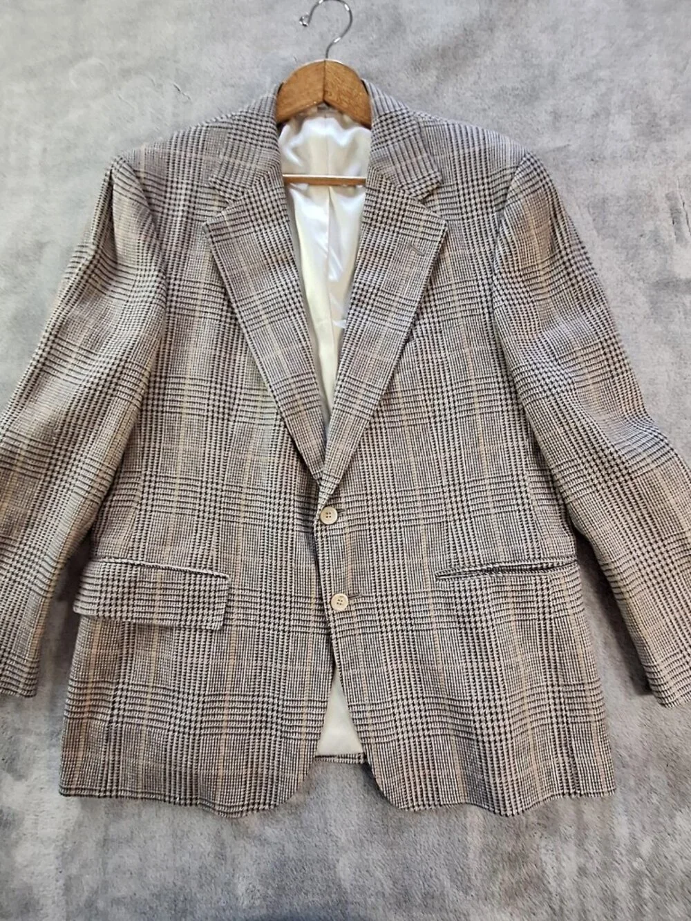 Vintage Polo Ralph Lauren Blazer Mens 44 Glen Plaid Wool Sport Coat USA 90s